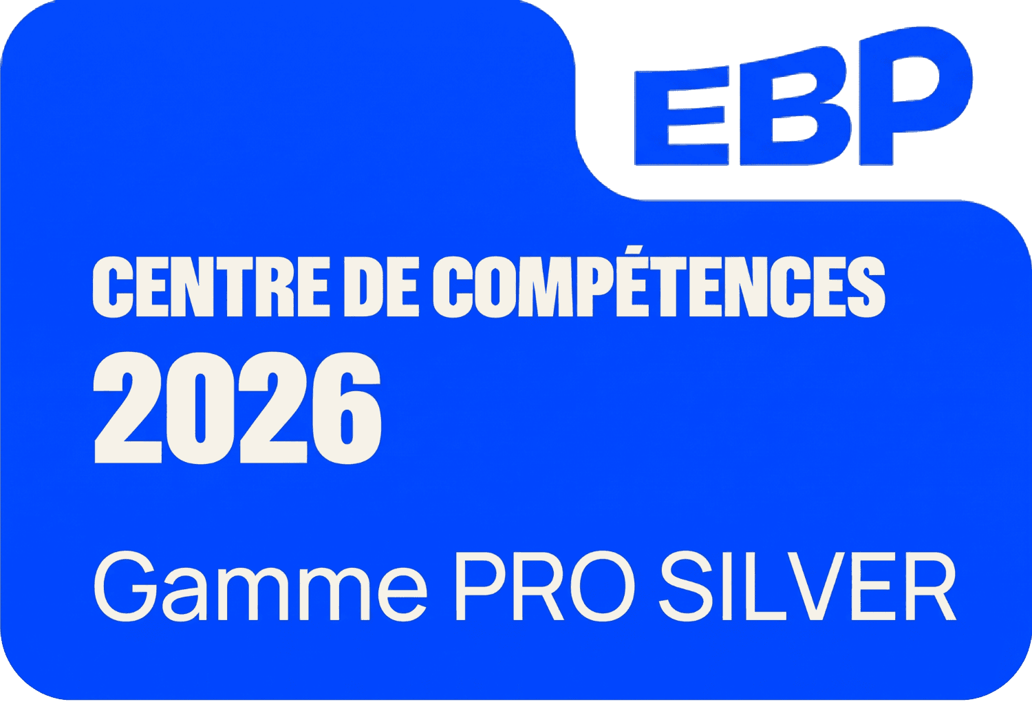 Vignette EBP Centre De Compétences Gamme Pro Silver 2026 Vignette Certification EBP Centre de Compétences Silver 2026