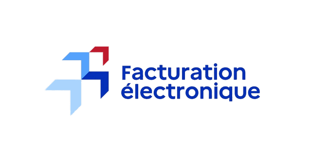 Logo Facturation Électronique Logo officiel de la Facturation Électronique avec son pictogramme graphique tricolore.